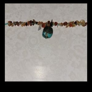 Stunning, Turquoise and either amber or citrine beaded necklace with extender